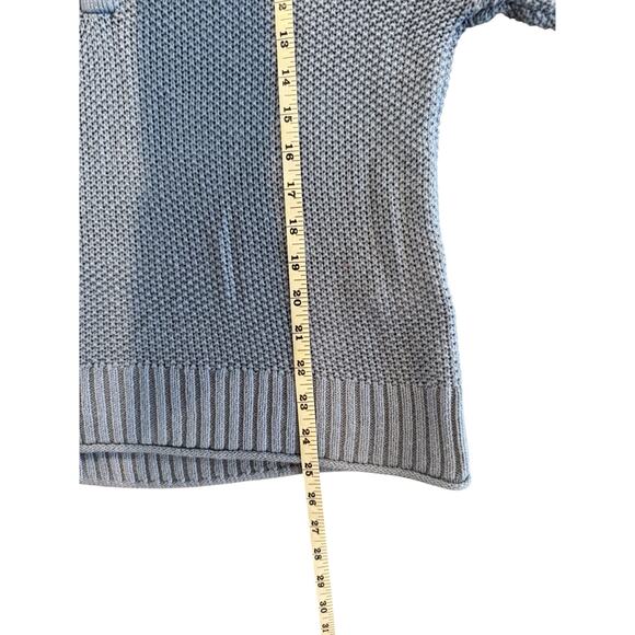 American Eagle Blue Knit Henley Sweater Women’s Medium Button Front Long Sleeve - Picture 9 of 10